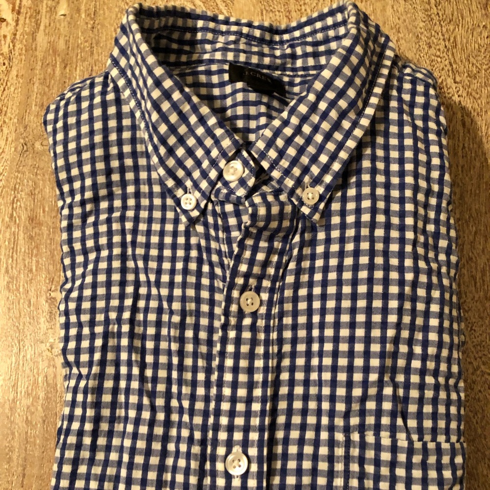 J Crew Seersucker Short Sleeve Button Down